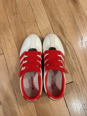adidas gazelle silver green womens ADIDAS Size 11.5 White Grey Color Block Leather Low Top Sneakers  Sui  Generis Designer Consignment